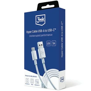 3MK Hyper Cable USB-A to USB-C 5A 60W 1.2m biały/white - Kable - miniaturka - grafika 12