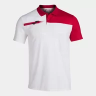 Koszulki sportowe męskie - Koszulka do tenisa z krótkim rekawem męska Joma TORNEO SLEEVE POLO white/red - miniaturka - grafika 1