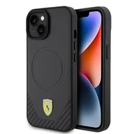 Etui i futerały do telefonów - Ferrari FEHMP15SPTEK iPhone 15 6.1" czarny/black hardcase Carbon Metal Logo MagSafe - miniaturka - grafika 1