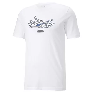 Koszulki sportowe męskie - Męska Koszulka PUMA SNEAKER GRAPHIC TEE PUMA WHITE 67176402 – Biały - grafika 1