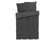 Pościel - LIVARNO home Pościel dwustronna z mikrowłókna satynowego, 160 x 200 cm (Szary/ w kratkę) - miniaturka - grafika 1