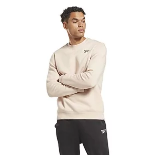 Reebok Męska bluza z logo po lewej stronie klatki piersiowej, miękka ecru, XS, Miękki ecru, XS - Bluzy męskie - miniaturka - grafika 1