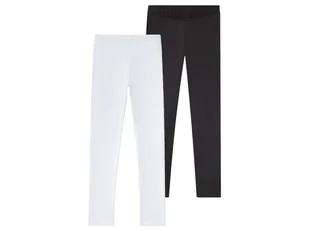 pepperts!® Legginsy dziewczęce z bawełną, 2 pary (158/164, Czarny/ biały) - Spodnie i spodenki dla dziewczynek - miniaturka - grafika 1