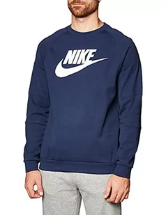 Nike Męska bluza polarowa Nsw Modern Crew granatowy/biały (Midnight Navy / White) 38 CU4473-410 - Bluzy męskie - miniaturka - grafika 1