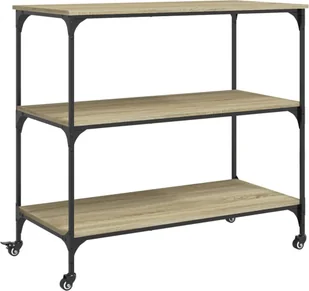 vidaXL Wózek kuchenny dąb sonoma 102x50x95 cm Materiał drewnopochodny - Wózki kuchenne - miniaturka - grafika 1