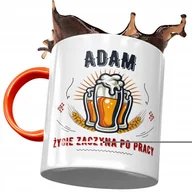 Kubki - Kubek Pomarańczowy Dla Adama Kolegi Męża Prezent z Nadrukiem ze Zdjęciem + Opakowanie na prezent (wzór 04) - miniaturka - grafika 1