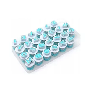 Zestaw wykrawaczy z tłoczkiem DUŻE LITERY - Formy do ciast - miniaturka - grafika 1