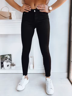 Spodnie damskie - Spodnie damskie jeansowe DIZI czarne Dstreet UY1737 - grafika 1