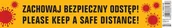 Systemy ekspozycyjne i znaki informacyjne - Naklejka Wielokrotnego Użytku Office Products Zachowaj Bezpieczny Odstęp 8x45cm Żółta 106L324 - miniaturka - grafika 1