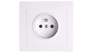 Gniazdka elektryczne - Ospel Kier Gniazdo Pojedyncze z uziemieniem 16A/250~, IP20 Biały - GP-1WZ/00 - miniaturka - grafika 1
