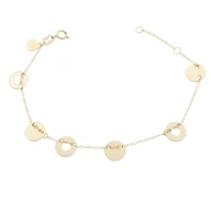 Bransoletki - Bransoletka z złotymi blaszkami stal chirurgiczna - miniaturka - grafika 1