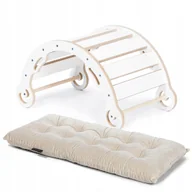 Skoczki dla dzieci - Bujak drewniany montessori z poduszką - ZESTAW Bujaczek dla dzieci - miniaturka - grafika 1