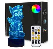 Wyposażenie pokoiku dziecięcego - Lampka 3D LED PSI PATROL CHASE mix kolor + PILOT - miniaturka - grafika 1