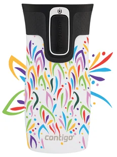 Kubek termiczny Contigo West Loop Mini 300ml - Floresy - Biały Metalik - Kubki termiczne - miniaturka - grafika 1