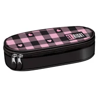 Piórniki - St. Right Piórnik Szkolny Saszetka Usztywniona Z Wewnętrzną Klapką Etui Na Przybory Szkolne Pink Checkered - miniaturka - grafika 1