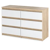 Komody - Komoda z szufladami sonoma biały hugo szafka rtv do sypialni salonu 100cm - miniaturka - grafika 1