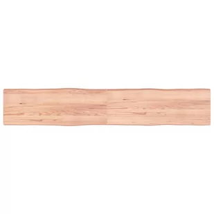 vidaXL Blat stołu, jasny brąz, 220x40x6 cm, dąb z naturalną krawędzią - Meble modułowe i akcesoria - miniaturka - grafika 1
