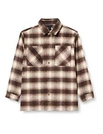 Kurtki męskie - JACK&JONES PLUS Męska kurtka JORBANE BLK PS, Seal Brown/Szczegóły: Check, 5XL - miniaturka - grafika 1