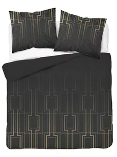 Pościel satynowa 220x200 czarna złota geometryczna 4527 B Home Satin 131 - Pościel - miniaturka - grafika 1