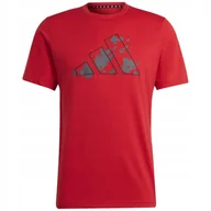 Koszulki męskie - Koszulka męska adidas Train Essentials Seasonal Training Graphic czerwona I - miniaturka - grafika 1