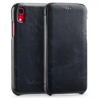 Etui i futerały do telefonów - moVear flipSide S - Skórzane etui do Apple iPhone Xr 6.1" | Pokrowiec slim case, Skóra naturalna vintage Czarny - miniaturka - grafika 1