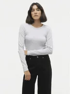 Bluzki damskie - Vero Moda Bluzka Chloe 10306897 Szary Slim Fit - miniaturka - grafika 1