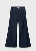Spodnie damskie - MANGO - Jeansy wide leg ze średnim stanem niebieski - 40 - Kobieta - miniaturka - grafika 1