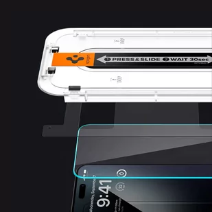 Szkło hartowane do iPhone 15 Pro Spigen Glas.TR "EZ FIT" Clear - Etui i futerały do telefonów Szkło hartowane do iPhone 15 Pro Spigen Glas.TR "EZ FIT" Clear - Etui i futerały do telefonów - miniaturka - grafika 3