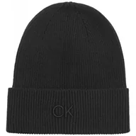 Czapki damskie - Czapka CK Embroidery Fine Rib Beanie Ck Black K60K612590 BEH (CK554-a) Calvin Klein - miniaturka - grafika 1