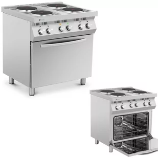 Royal Catering Kuchenka elektryczna - 4 palniki - 4 x 2600 W - piekarnik 3 kW - RC-EC4VO RC-EC4VO - Piece, kotły  i płyty grzejne gastronomiczne - miniaturka - grafika 1