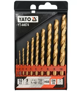 Yato ZESTAW WIERTEŁ DO METALU HSS-TiN 10SZT 1-10MM YT-44674 - Wiertła - miniaturka - grafika 1
