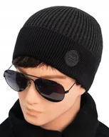 Czapki męskie - CZAPKA męska ZIMOWA na Mrozy Elastyczna z Wiskozą GRAFITOWA Pako Jeans - miniaturka - grafika 1