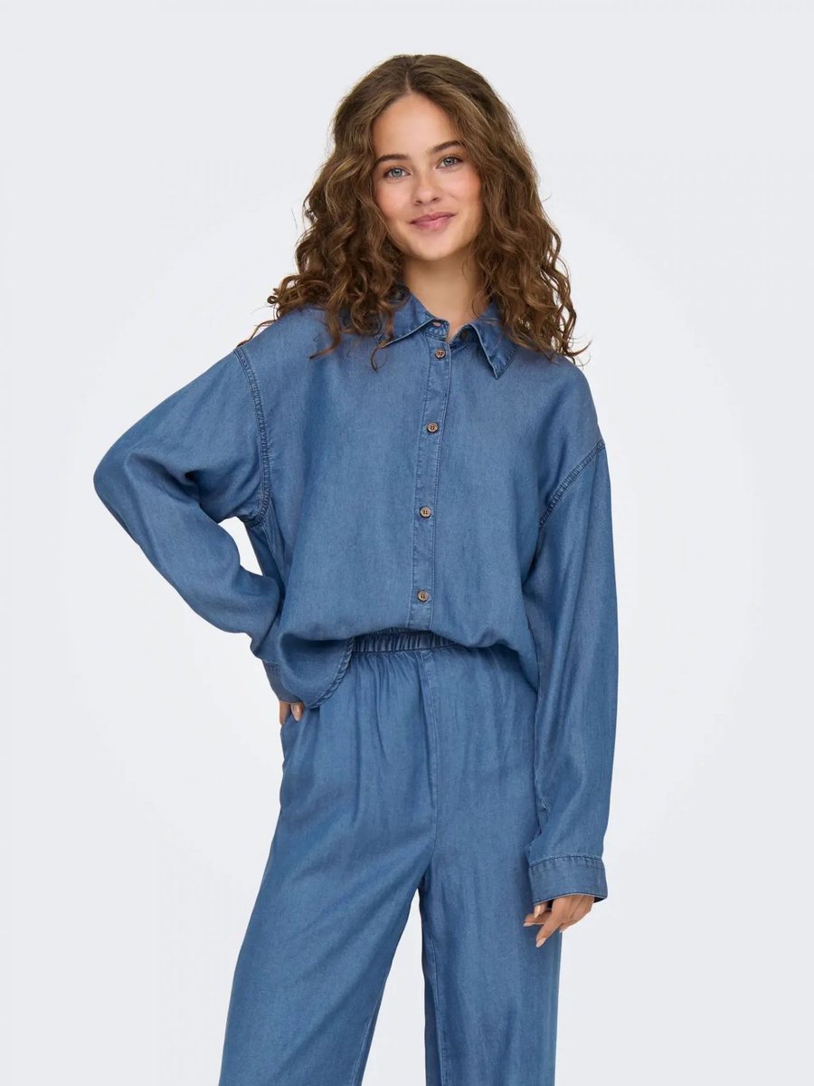camicie donna only 15337928 charis medium blue