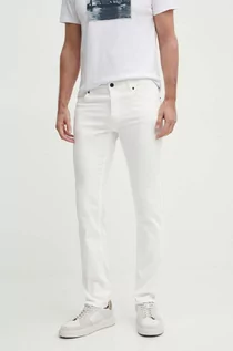 Spodnie męskie - Sisley jeansy męskie kolor biały - grafika 1