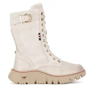 Kozaki damskie - Kozaki Mustang 1499-605 Beżowy - miniaturka - grafika 1