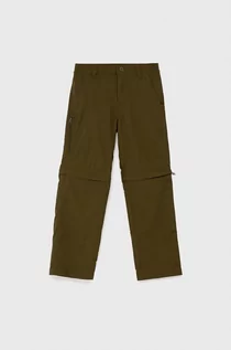 Spodnie damskie - Columbia spodnie dziecięce kolor zielony gładkie - grafika 1
