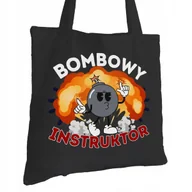 Torby i wózki na zakupy - Torba Bawełniana dla Instruktora Czarna Prezent Ekologiczna Trwały Nadruk - miniaturka - grafika 1