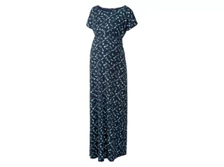 Odzież ciążowa - esmara Sukienka ciążowa maxi z bawełną organiczną (XS (32/34), Granatowy) - grafika 1