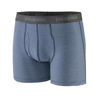 Bielizna sportowa męska - Męskie bokserki termoaktywne Patagonia Essential Boxer Briefs 3" fathom stripe: new navy - L - grafika 1