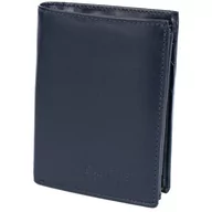 Portfele - Skórzany portfel męski z zabezpieczeniem RFID ciemnogranatowy - miniaturka - grafika 1