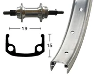 Piasty rowerowe - Bike-Parts Bike-Parts Tylne koło Koło tylne 26x1 3/8 kaseta 7-rzędowa 36L, silver  2021 Piasty miejskie i trekkingowe 2142051200 - miniaturka - grafika 1