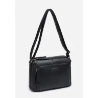 Torebki damskie - Stylowa Pojemna Listonoszka Torebka Damska Czarna LUIGISANTO Pasek - miniaturka - grafika 1