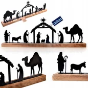 Ozdoby bożonarodzeniowe - Szopka Bożonarodzeniowa Drewniana Metalowa Solidna ORION 51 x 5 x 18 cm - miniaturka - grafika 1