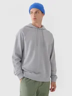 Bluzy sportowe męskie - Męska bluza dresowa nierozpinana z kapturem 4F 4FRAW24TSWSM1821 - szara - miniaturka - grafika 1