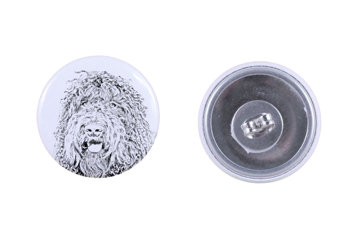 Barbet, Francuski pies dowodny - wyjątkowe kolczyki z psem, twój pupil na breloku, marka własna Art-Dog