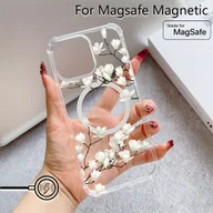 Etui i futerały do telefonów - TEMU Biała Sztuczna Orchidea z Jadeitu Etui na Telefon Kompatybilne dla iPhone 16 15 14 11 Pro XR XS X 7 8 Plus, Ochrona Przed Upadkiem w Czterech - miniaturka - grafika 1