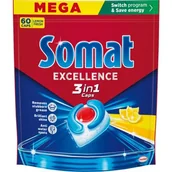 Środki do zmywarek - Kapsułki do zmywarki SOMAT Excellence Caps 3w1 Lemon - 60 szt. - miniaturka - grafika 1