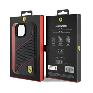 Ferrari FEHCP15SPWAK iPhone 15 / 14 / 13 6.1" czarny/black hardcase Perforated Waves Metal Logo - Etui i futerały do telefonów - miniaturka - grafika 8