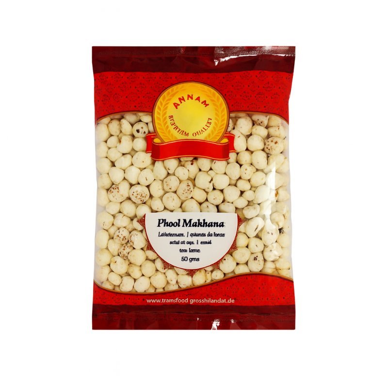 Prażone nasiona lotosu Annam Phool Makhana 50g - chrupiące zdrowa przekąska