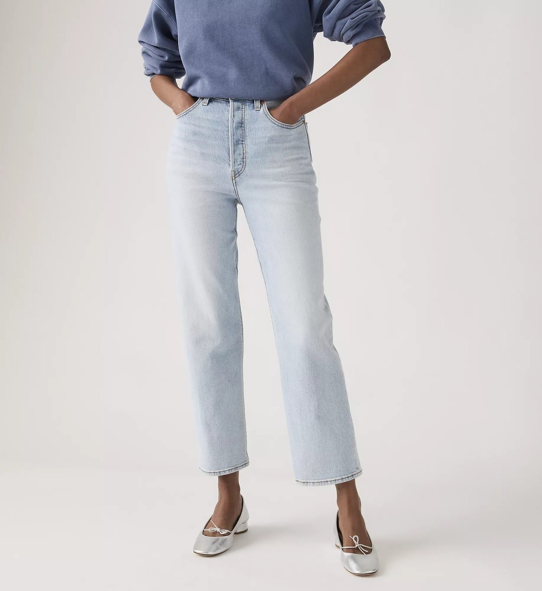 LEVI'S JEANSY DAMSKIE WYSOKI STAN RURKI PRZETARCIA NIEBIESKIE 26/27 17CA